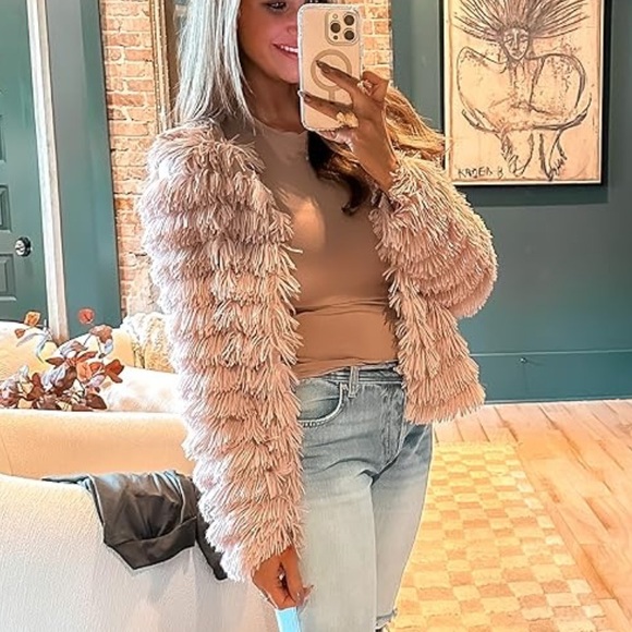 Jackets & Blazers - Womens Fall Open Front Cardigan Faux Fur Coat Vintage Parka Shaggy Jacket Warm